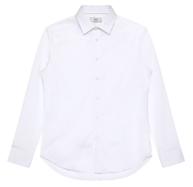 본 남성 F/W 노멀 카라 코튼 폴리 셔츠 화이트 BN3FBA603_이미지