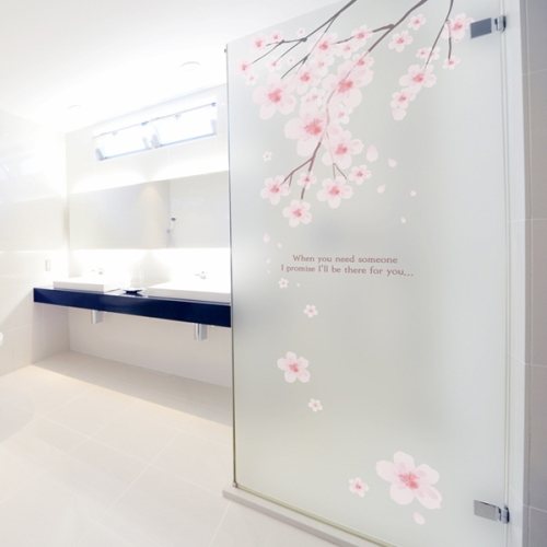 낭만창고 ncdr047-벚나무 아래에서-샤워부스 유리문시트지-낭만