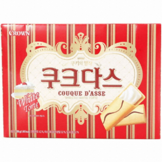 크라운제과 쿠크다스 화이트 토르테 36개입 288g (4개)_이미지
