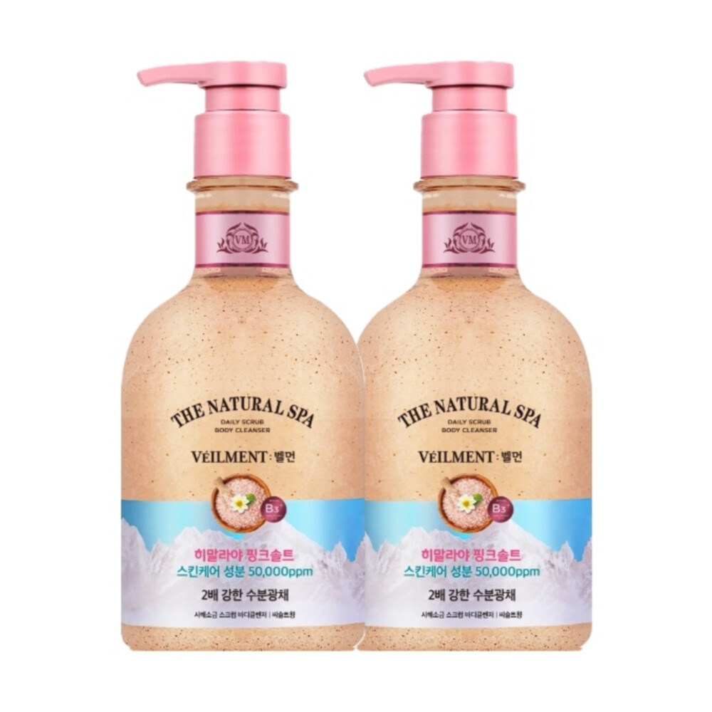 온더바디 벨먼 스파 수분광채 스크럽 바디워시 히말라야 핑크솔트 600ml (2개)_이미지