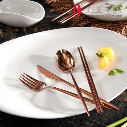 벨로아이녹스 스피릿 티타늄 브론즈 4종 디너 커트러리 세트 (1인)