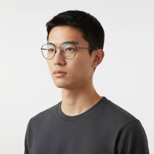 생로랑 안경테 SL484 001 라운드 메탈 1582023_이미지