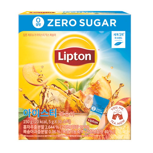 유니레버 립톤 제로슈가 아이스티 믹스 복숭아 5g 30개입 (9개)_이미지