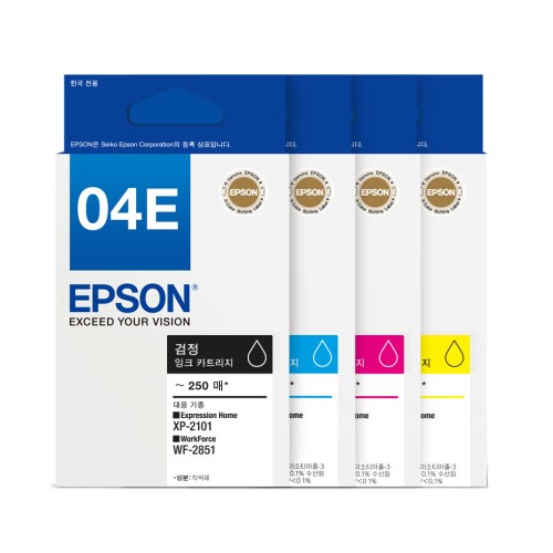 Epson 정품 04E (T04E170, T04E270, T04E370, T04E470) 4색 세트