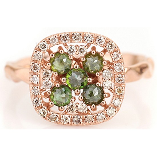 이끌레 14K 그린다이아 스퀘어모던 반지_이미지