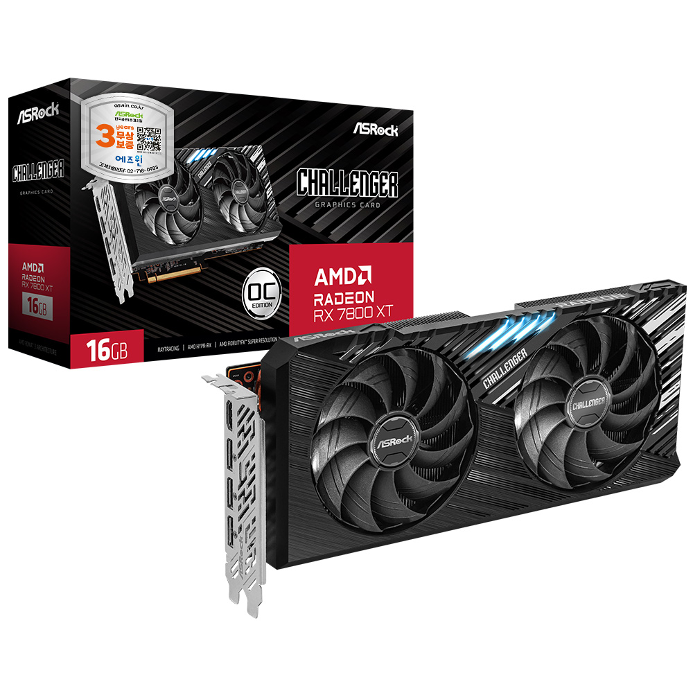 ASRock 라데온 RX 7800 XT CHALLENGER OC D6 16GB 에즈윈