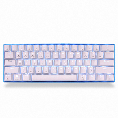 스카이디지탈 NKEYBOARD NKEY BT61 LED 블루투스 유무선 겸용 기계식 키보드 (블루, 청축)_이미지