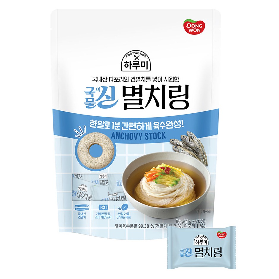 동원F&B 하루미 국물의신 멸치링 80g (4gx20입)이미지입니다. 누르면 해당 게시물로 새창이동합니다.