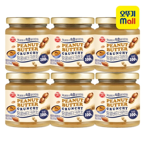 오뚜기 100% 땅콩버터 크런치 300g (6개)_이미지
