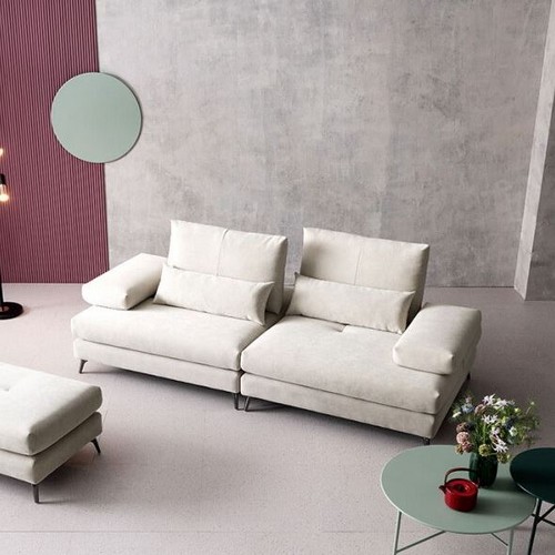 에싸 디오마레 와이드 스윙기능 리브 패브릭 소파 3인용 (스툴포함)