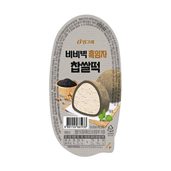 빙그레 비비빅 흑임자 찹쌀떡 85ml (12개)_이미지