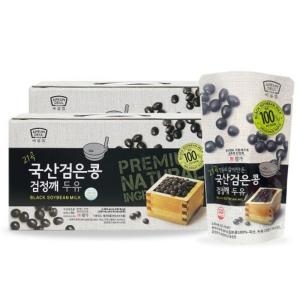 논산딸기랜드 아름뜰 맷돌로 갈아만든 국산 검은콩 검정깨 두유 180ml (80개)_이미지