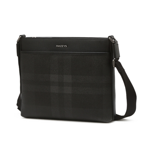 헤지스 액세서리 남성 스테디셀러그레이 체크배색 가죽 크로스백 WUBA4F201G2_이미지