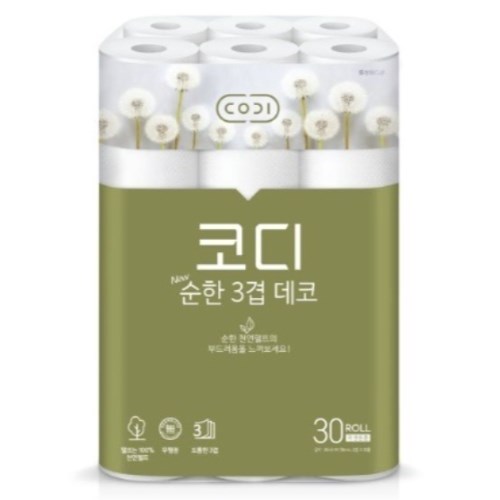 코디 순한 3겹 데코 30m (30롤) (1팩)_이미지