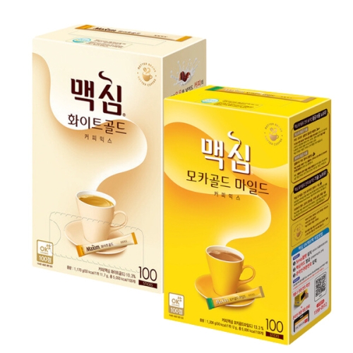 동서식품 맥심 모카골드 마일드 커피믹스100 + 화이트골드 커피믹스 100t 1 1