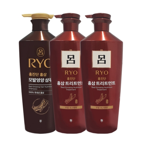 홍진단 홍삼 모발영양 샴푸 820ml+홍진단 홍삼 트리트먼트 820ml 2개 3종세트