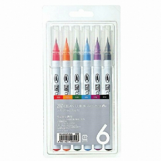 쿠레타케 지그 클린컬러 리얼 브러쉬 펜 (6색)_이미지