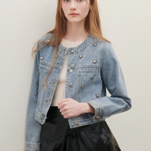 사틴 라운드넥 하트보석 장식 데님쟈켓S251B154A20_JK_이미지
