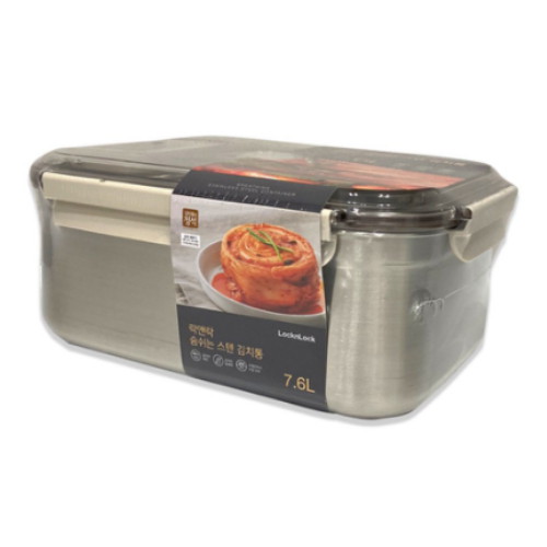 락앤락 ㅤ숨쉬는 스텐 김치통 직사각 7.6L (1개)_이미지