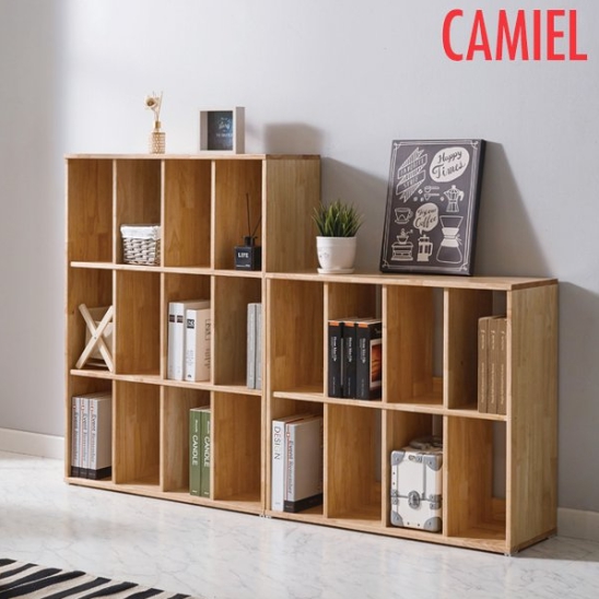 까미엘 엔듀2 고무나무 2단 + 3단 책장 세트 1600