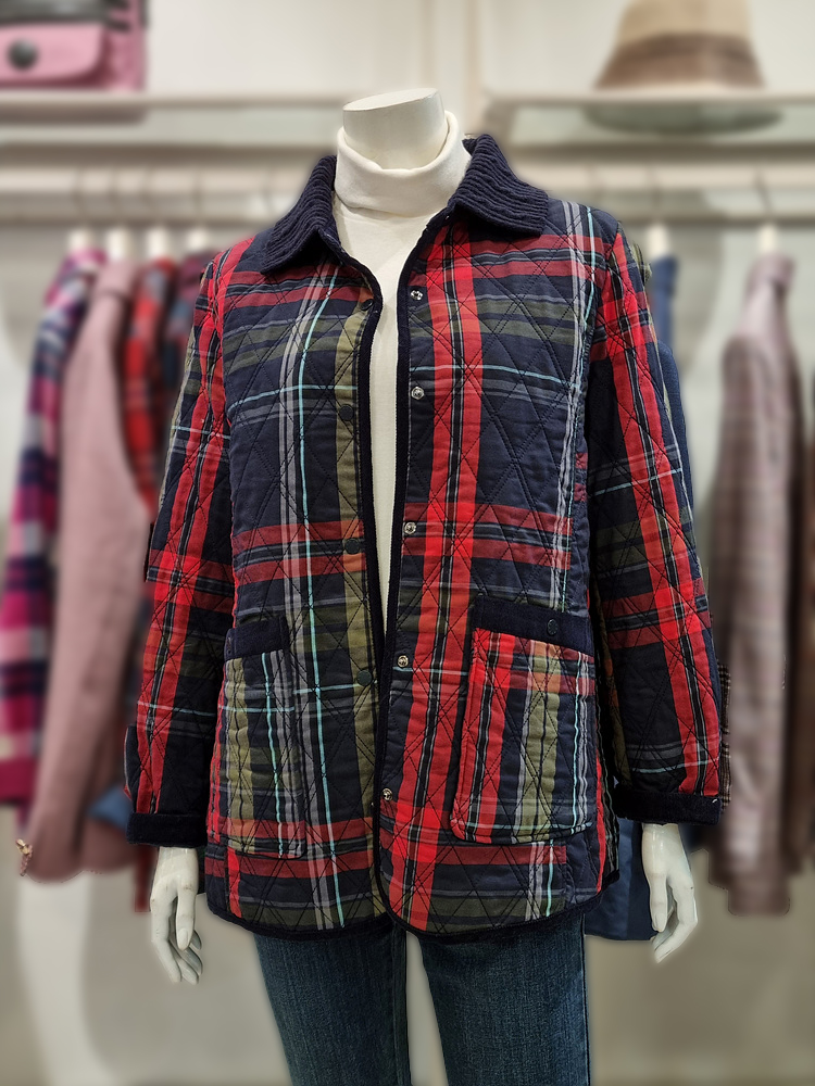 크로커다일 다이아 맞퀼팅 니트카라 누빔 패딩 CLCWPD203