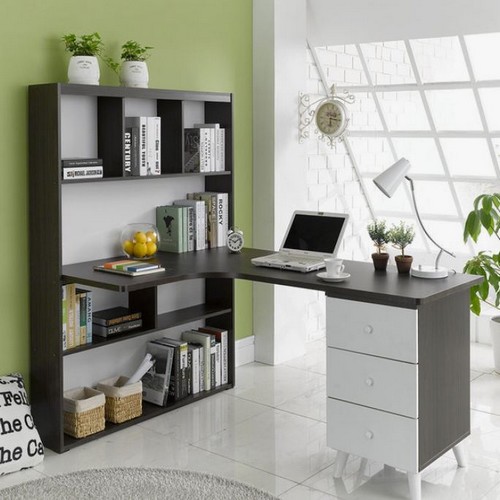 장인가구 스킴 책장형 학생 서재용 컴퓨터 책상 (1600x480)_이미지