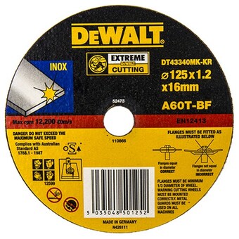 디월트 5인치 금속 스텐용 <b>절단석</b> DT43340MK