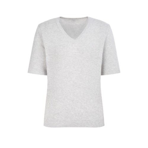 헤지스레이디스 여성 린넨혼방 V넥 풀오버 라이트그레이 HSSW6BC41G1_이미지