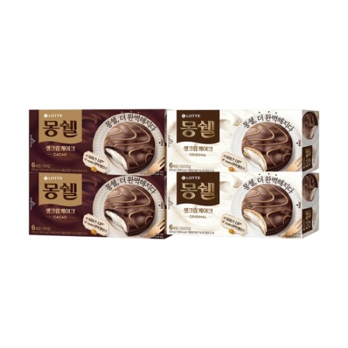 롯데 몽쉘 카카오 204g 6봉입 x2곽+크림 204g 6봉입 x2곽_이미지