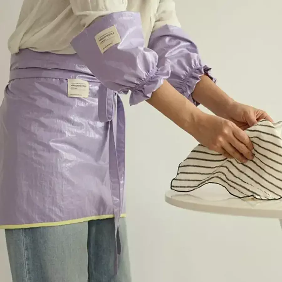 메종텍스타일 글로시 쉴드 생활 방수 하프 앞치마 팔토시 세트_이미지