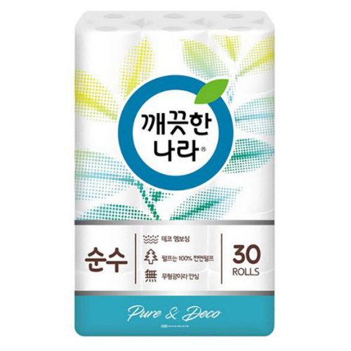 깨끗한나라 순수 오리지널 40m (30롤) (4팩)_이미지