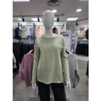 세이브존06 봄 여성 스트라이프 라운드 긴팔 티셔츠 CTM105 E46086784