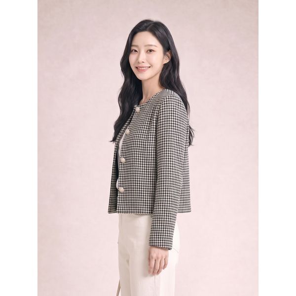 SI 글리터 트위드 노카라 자켓 SJJAI2108