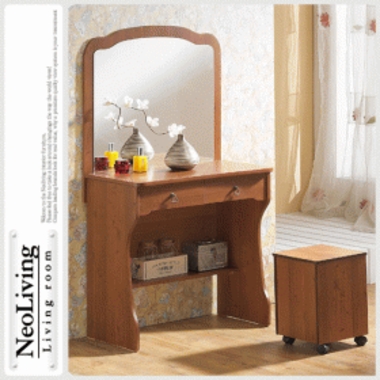 네오리빙 헤스티아 투서랍 엔틱 화장대+의자_이미지