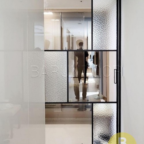 블랙 브론즈 아쿠아강화유리 유리분할형 원슬라이딩