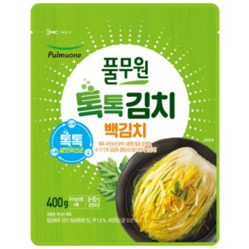 풀무원 톡톡 백김치 400g이미지입니다. 누르면 해당 게시물로 새창이동합니다.