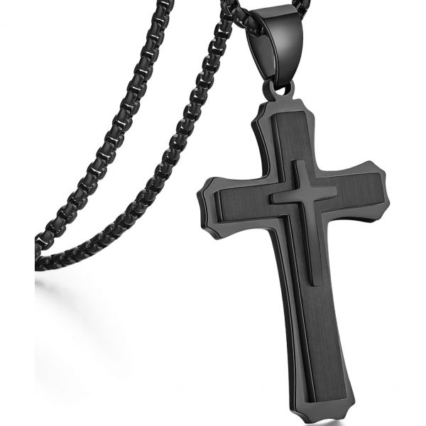 아미 11403602 남자 목걸이 캐주얼 심플 가벼운 남성 수술용 스틸 남성용 지 아오이 크로스 316L 스테인리스