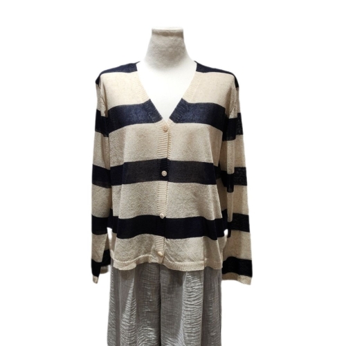 OZOC 스트라이프 브이넥 긴팔가디건 FOTMCGK532P