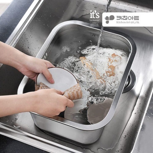 키친아트 스텐 설거지통 사각 싱크대 설거지볼_이미지