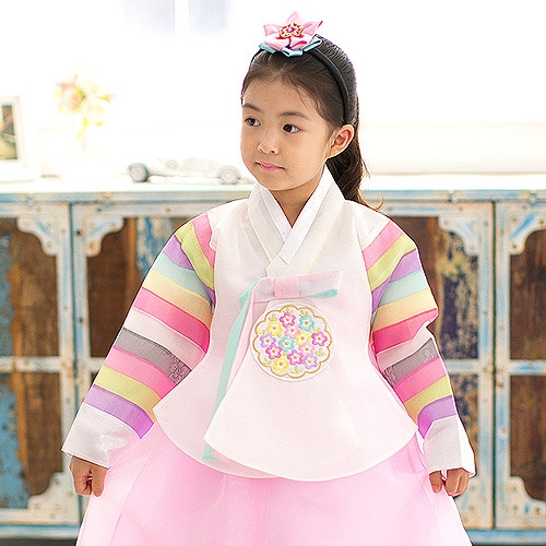럭셔리한복   럭셔리한복  902.꽃당의색동분홍 여  여아한복 돌한복 아동한복 추가금無