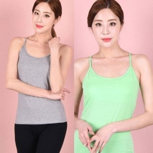 스킨센스 무지 요가 필라테스 노와이어 끈 브라런닝 WBA0337