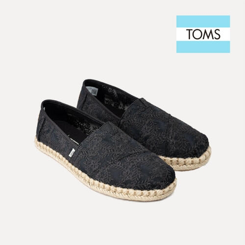  TOMS 탐스 알파가타 로프 플로럴 레이스 에스파듀 Black