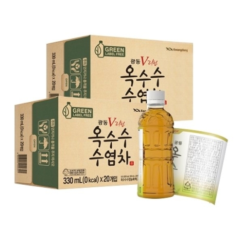광동 옥수수수염차 무라벨 330ml 20병 2박스 40병