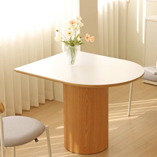 포커스인 데이데이 반타원 원형다리 식탁 1000 (의자별도)_이미지