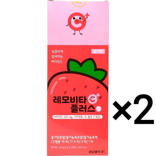 경남제약 레모비타플러스정 딸기맛 120정 (2개)