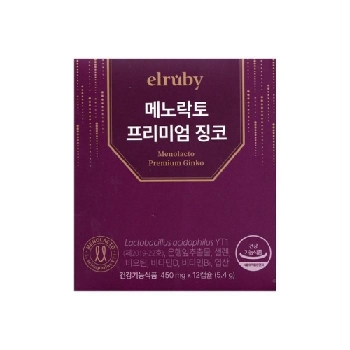휴온스 엘루비 메노락토 프리미엄 징코 450mg 12캡슐 (1개)