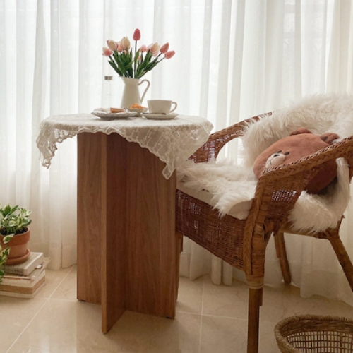 우드레이 홈카페 원형 식탁 600 (의자별도)_이미지