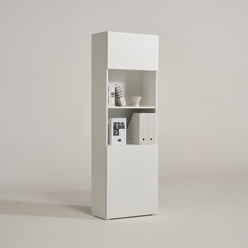 이안가구 모노 5단 깊은 수납형 상하부도어형 책장 600