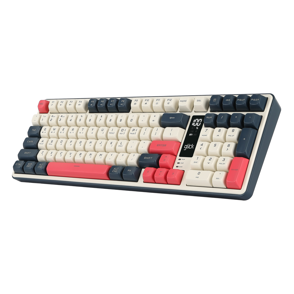 지클릭커 OFFICEPRO WK50 사일런스 M RGB 풀윤활 무소음 방수 무선 블루투스 LCD 99 (하바나 카푸치노)_이미지