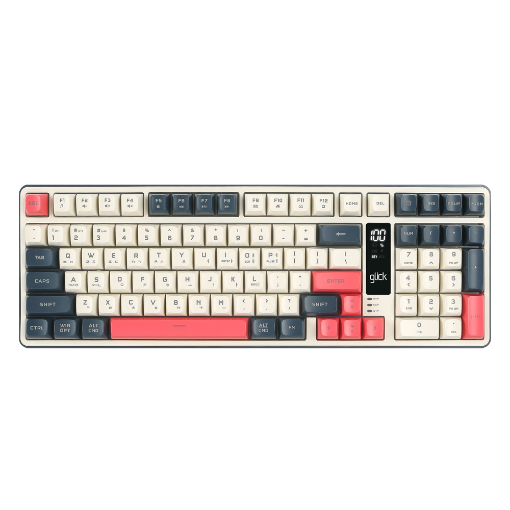 지클릭커 OFFICEPRO WK50 사일런스 M RGB 풀윤활 무소음 방수 무선 블루투스 LCD 99 (하바나 카푸치노)_이미지